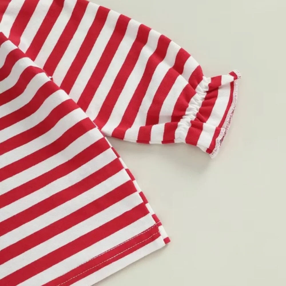 Christmas Santa Shirt & Dress Girls Outfit Set